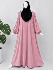 Pastel Pink IQRA String Abaya