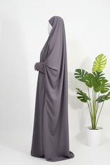 Lavender Jilbab With Plain Sleeves