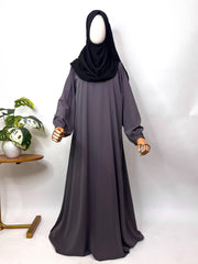 Lavender Aline Abaya With Elastic Sleeves