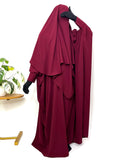 Maroon Kaftan Abaya Or Khimar Set