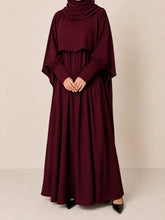 Maroon Nursing Abaya With Cape