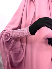 Pink Two Pc Jilbab With Skirt