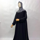 Black Abaya With Piping