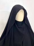 Black Awrah Khimar With Flap