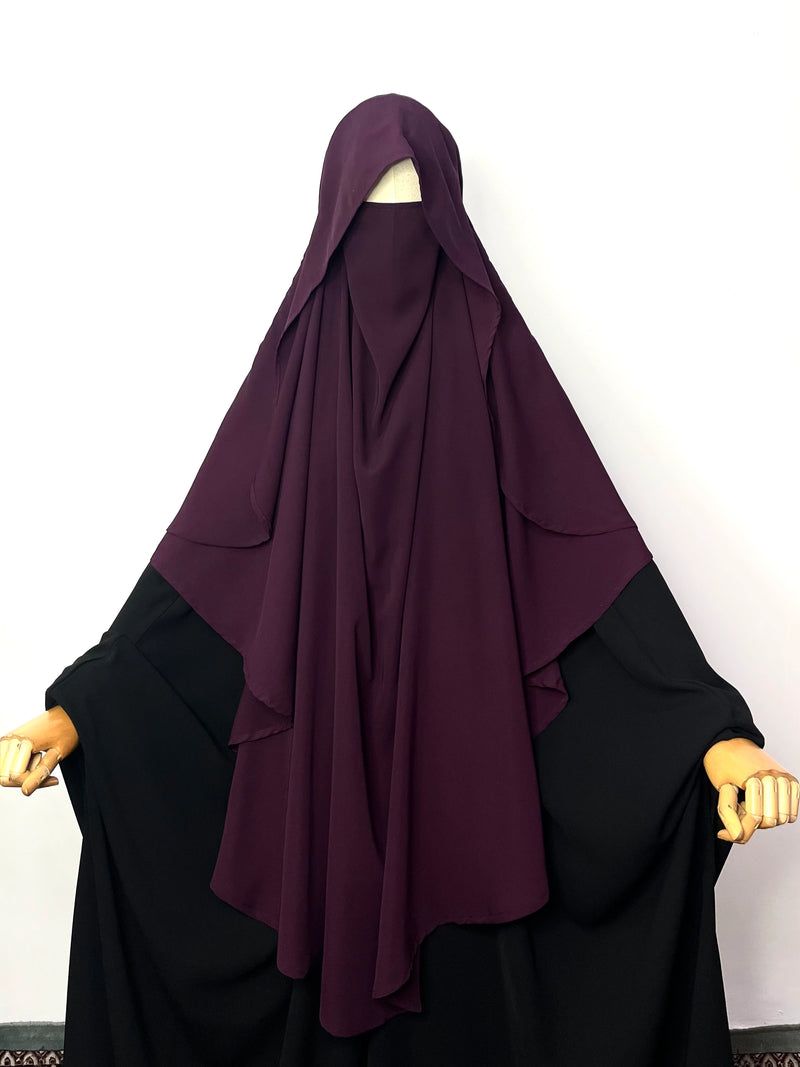 Plum Flap Round Khimar