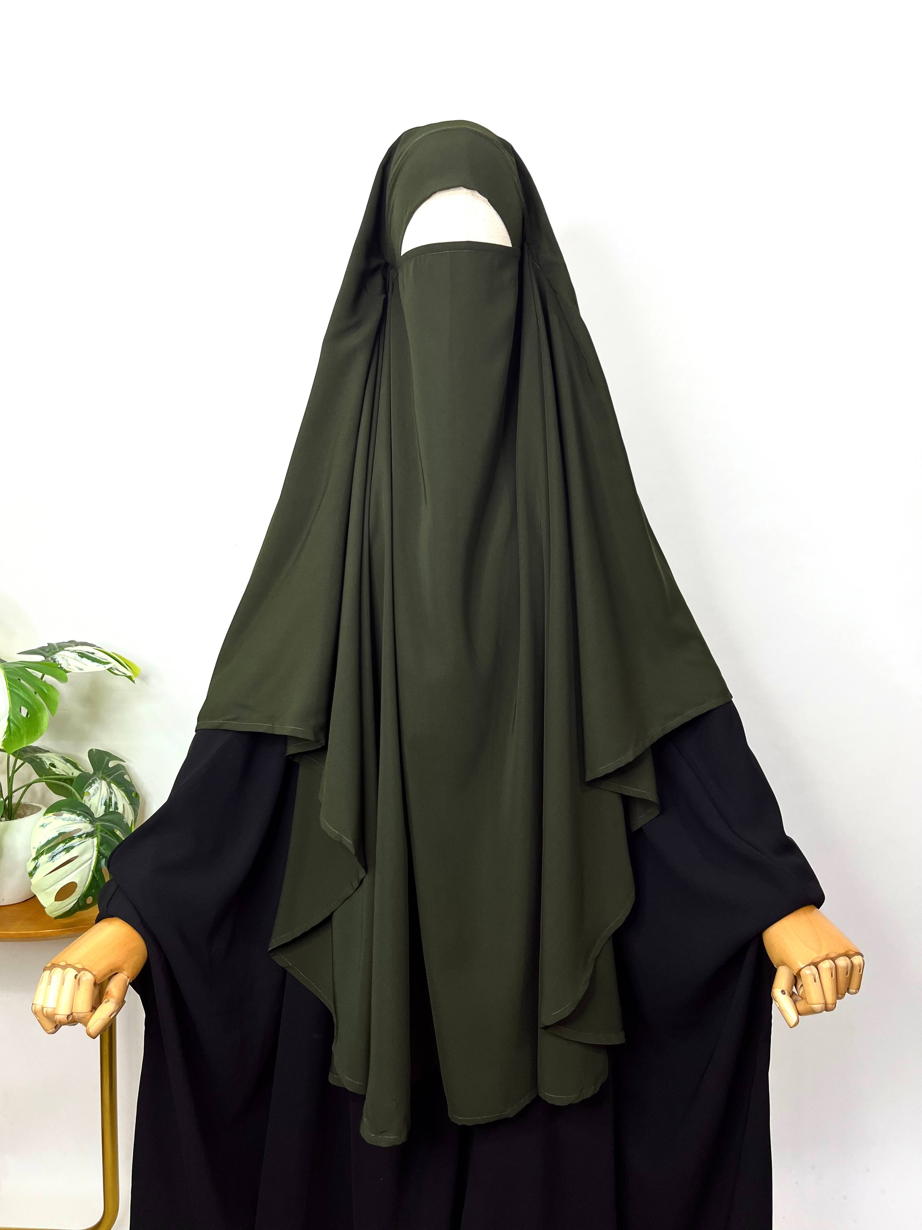Olive round khimar