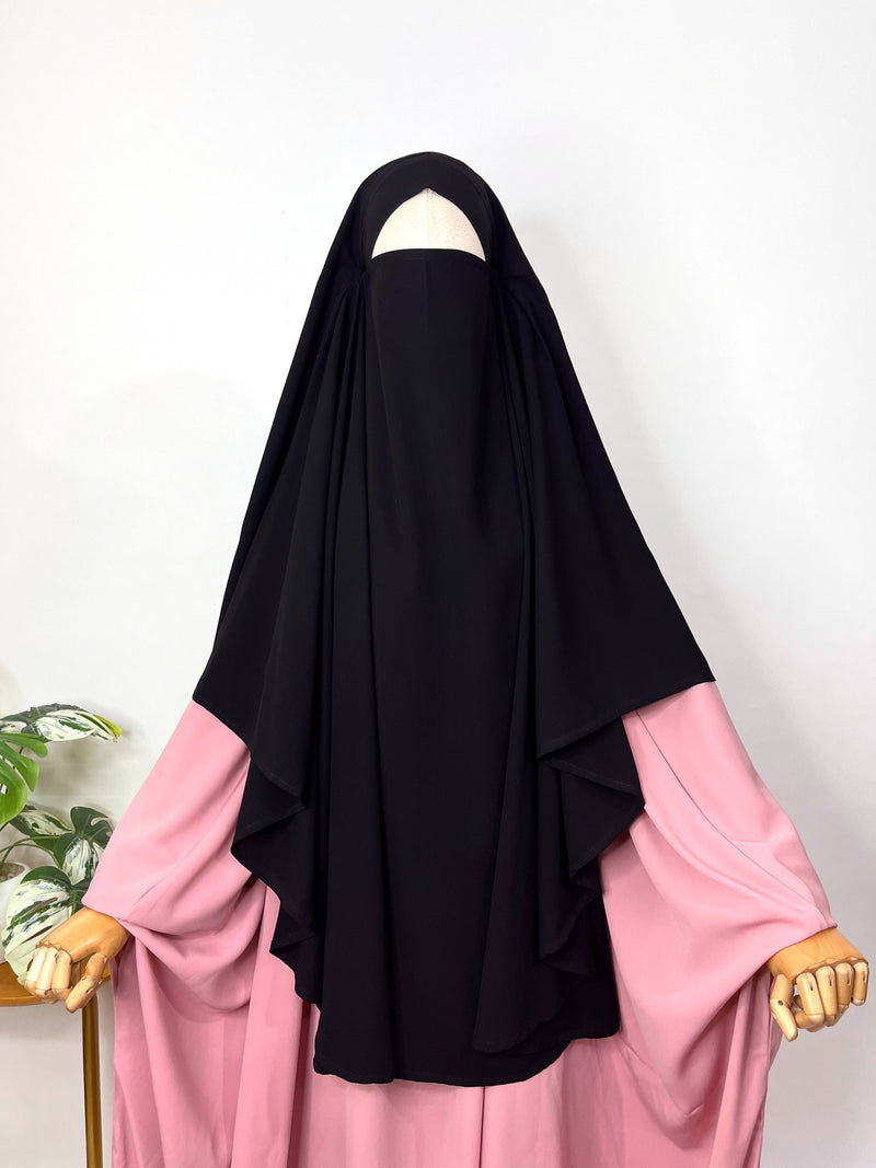 Black Round Khimar