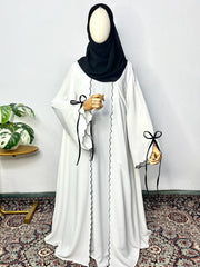 White Ruh Embroidery Abaya