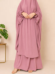 Two Pc Jilbab With Flower Sleeves