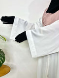 White Front Open TikTok Abaya