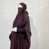 Brown Jilbab With Smocked Sleeves