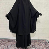 Black Two Pc Abaya Set