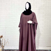 Dusty Mauve Kaftan Abaya With Cuff Buttons