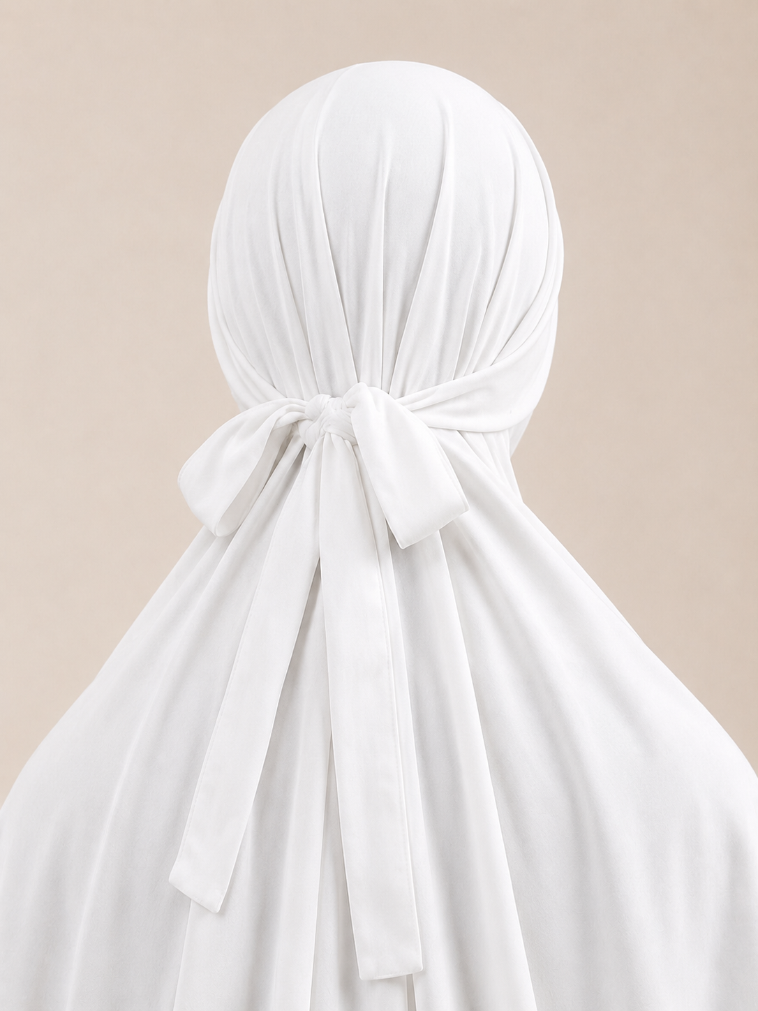 White jilbab with smocked sleeves