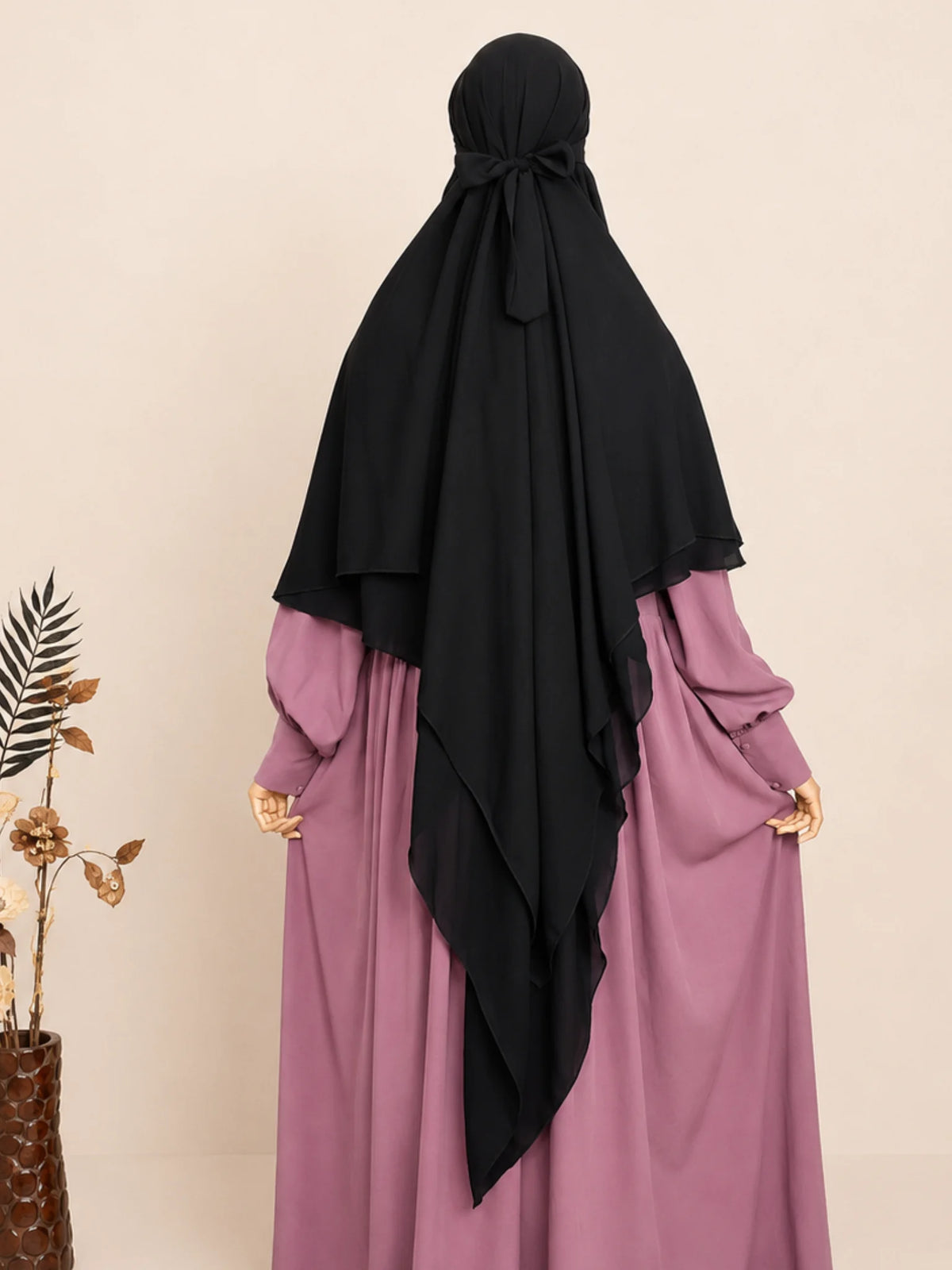 Black two layer french khimar