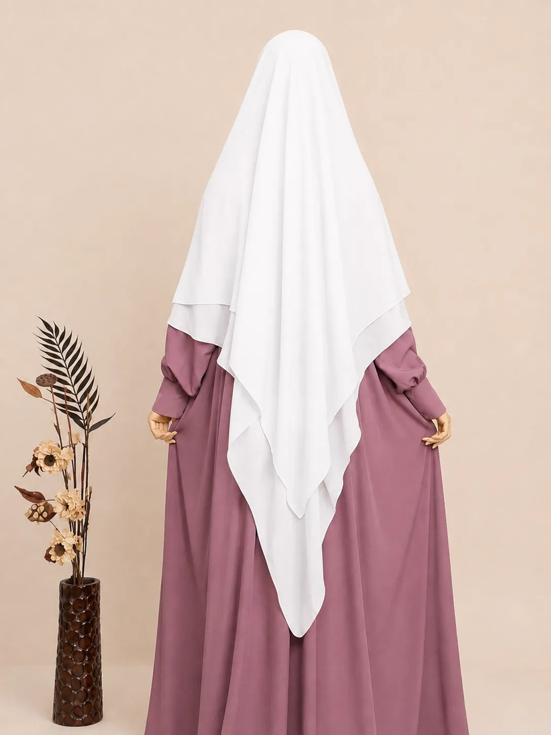 White two layer french khimar