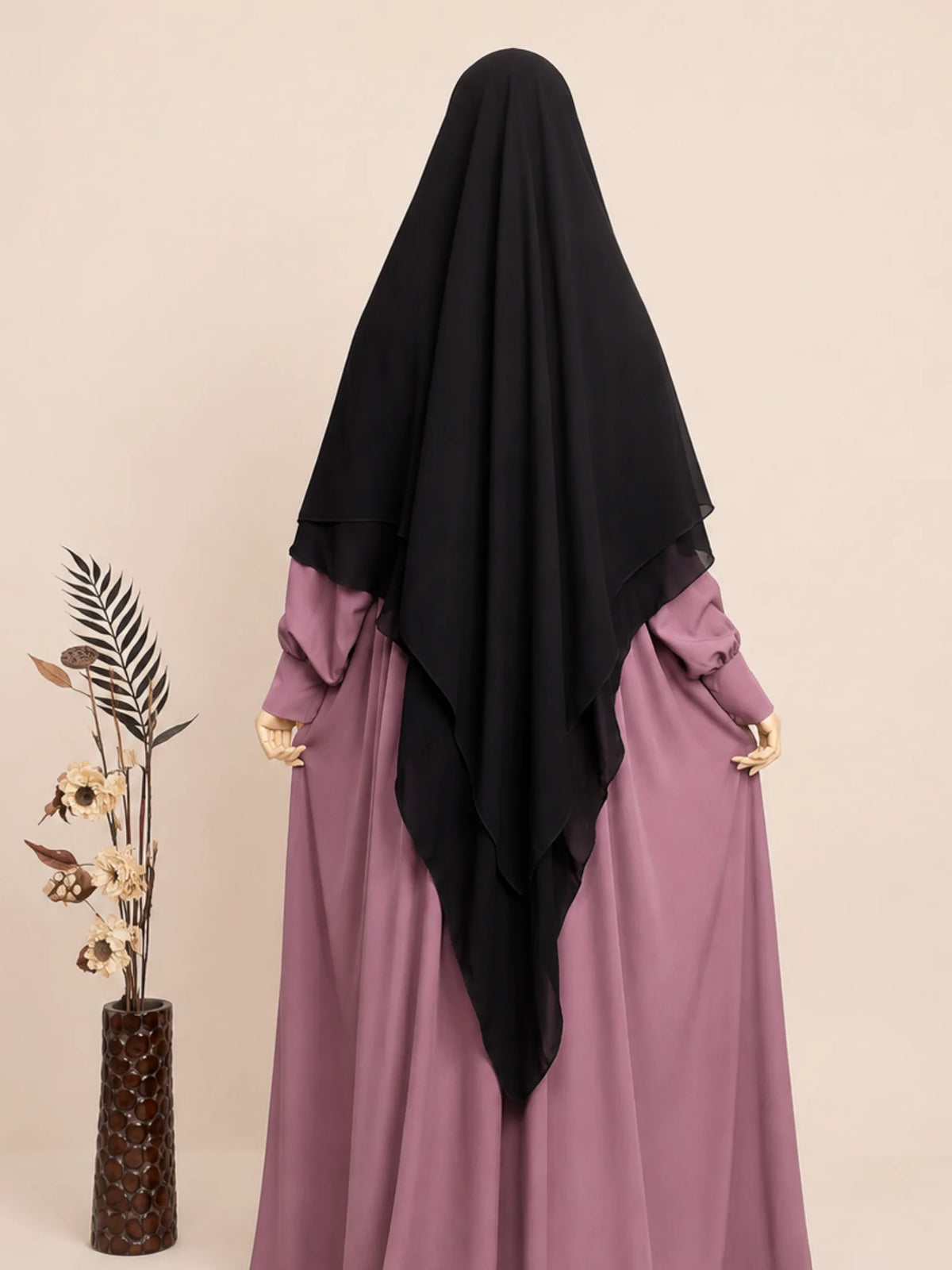 Black two layer french khimar