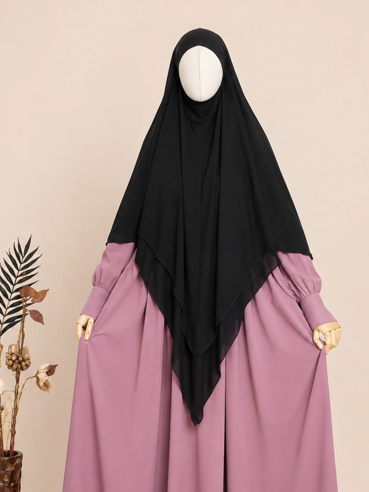 Black two layer french khimar