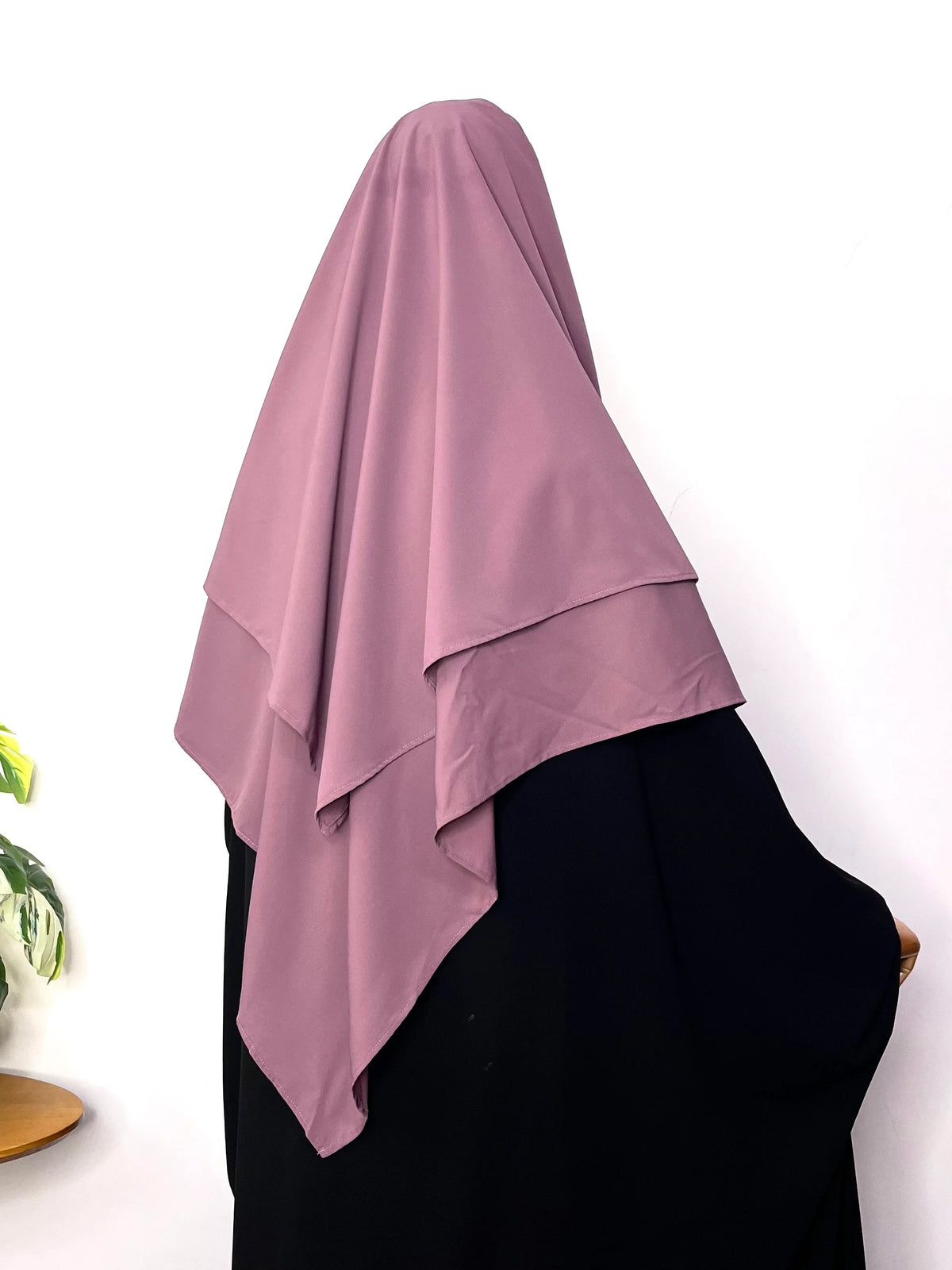 Dusty Mauve Two Layers Diamond Khimar