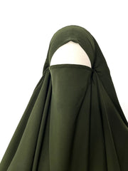 Olive Two Layers Diamond Khimar