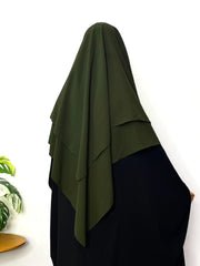 Olive Two Layers Diamond Khimar
