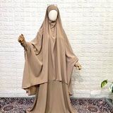Beige Butterfly Two Pc Jilbab Set