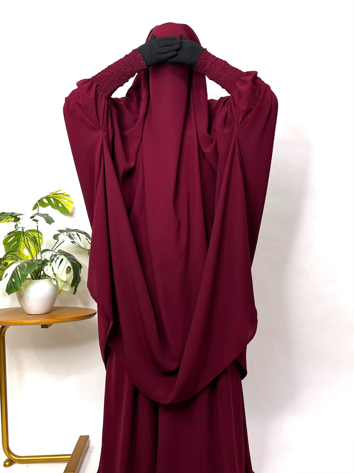 Maroon Two Pc Jilbab With Skirt