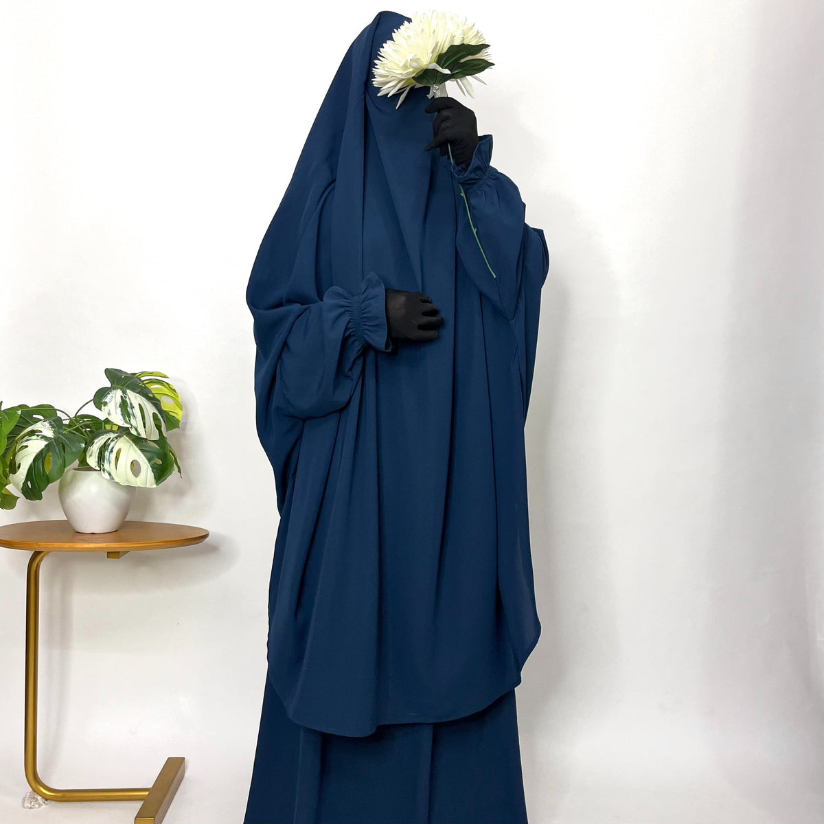 Two Pc Jilbab With Flower Sleeves