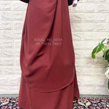 Kids elastic sleeves two piece jilbab with skirt