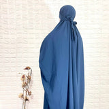 Teal Blue Jilbab With Plain Sleeves