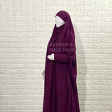 Plum Jilbab With Plain Sleeves