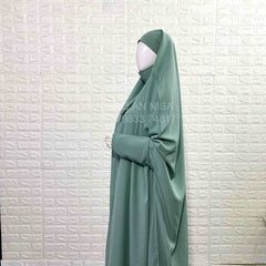 Emerald Jilbab With Plain Sleeves