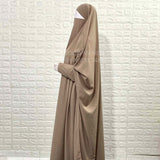 Beige Jilbab With Plain Sleeves