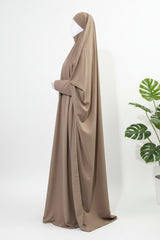 Beige Jilbab With Plain Sleeves