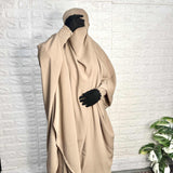 Beige Two Pc Jilbab With Skirt