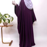 Plum Kaftan Abaya With Broad Sleeves