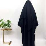 Black Kaftan Abaya Khimar Set