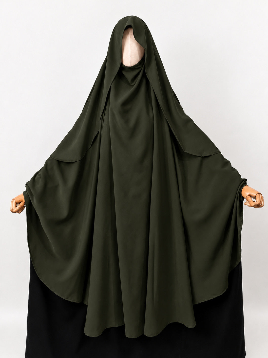 Olive Awrah Khimar With Flap