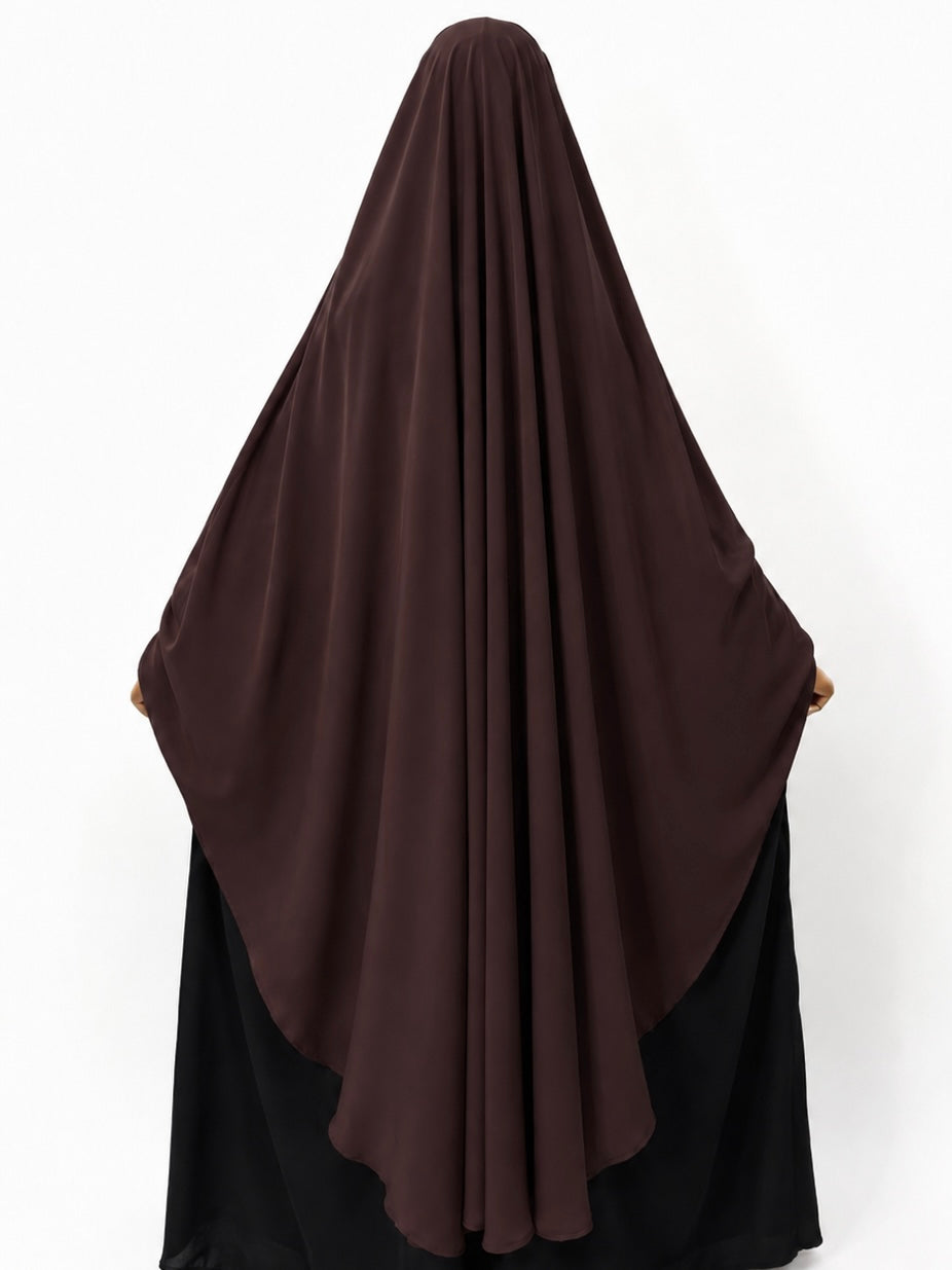 Brown Awrah Khimar With Flap