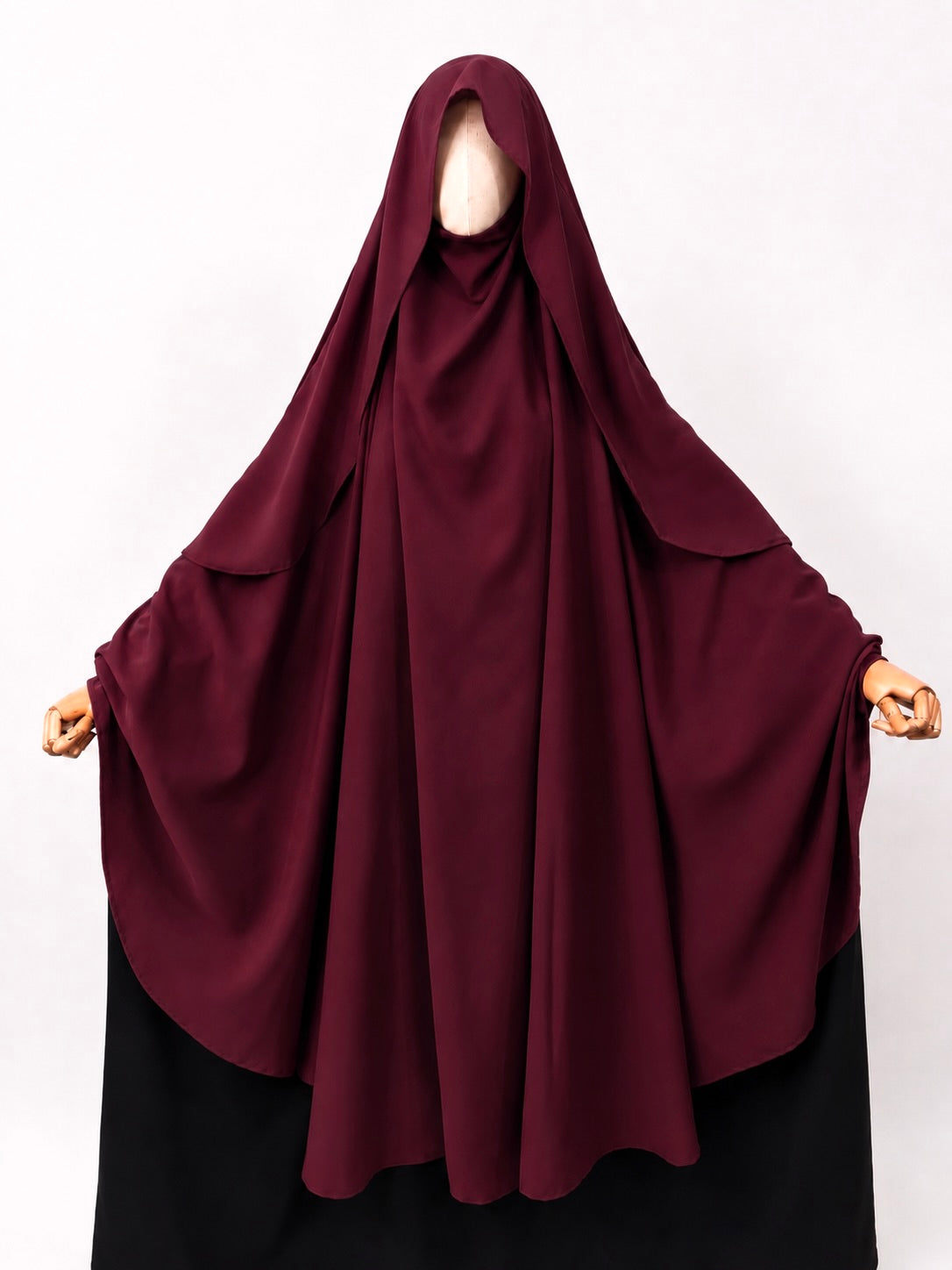 Maroon Awrah Khimar With Flap