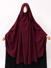 Maroon Awrah Khimar With Flap