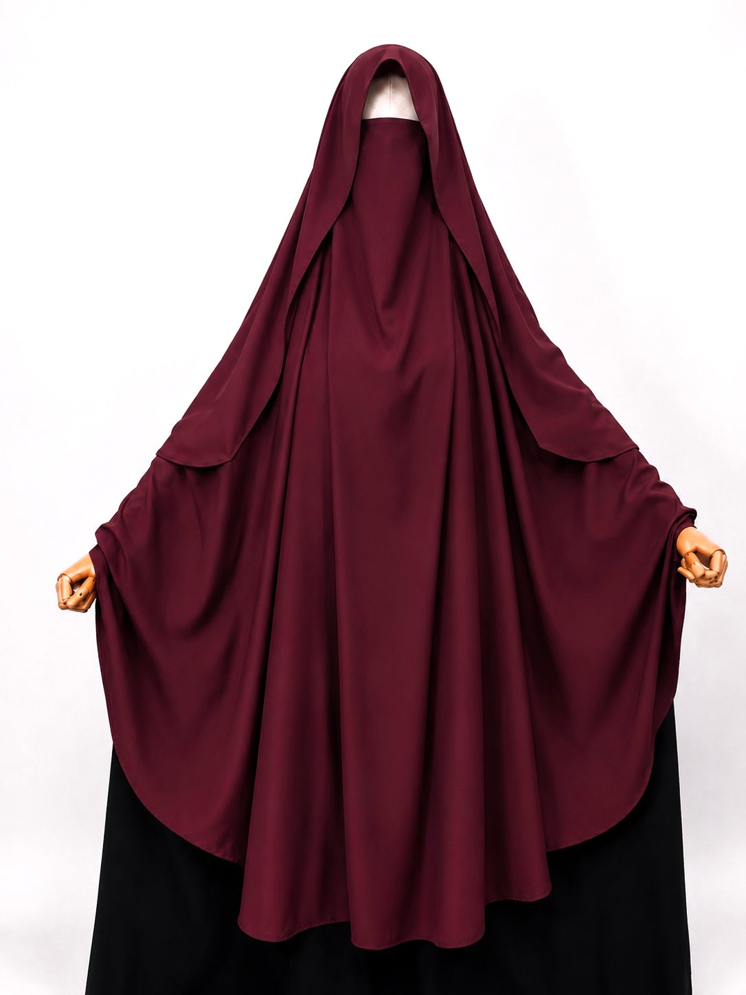 Maroon Awrah Khimar With Flap