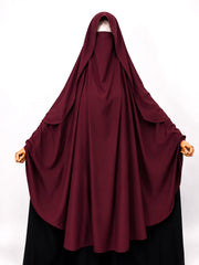 Maroon Awrah Khimar With Flap