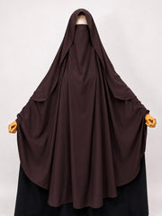 Brown Awrah Khimar With Flap