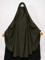 Olive Awrah Khimar With Flap