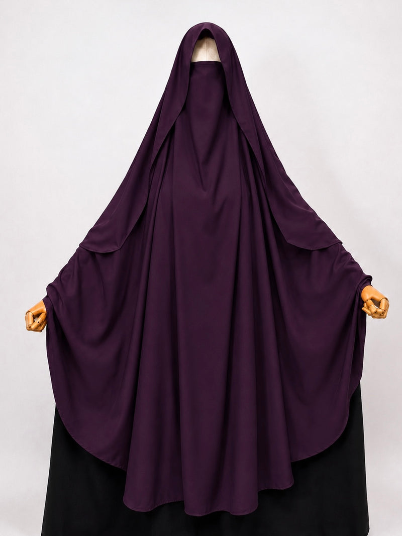 Plum Awrah Khimar With Flap