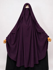 Plum Awrah Khimar With Flap