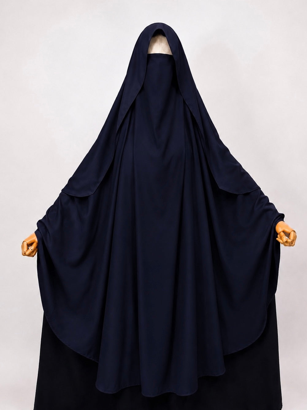 Navy Blue Awrah Khimar With Flap