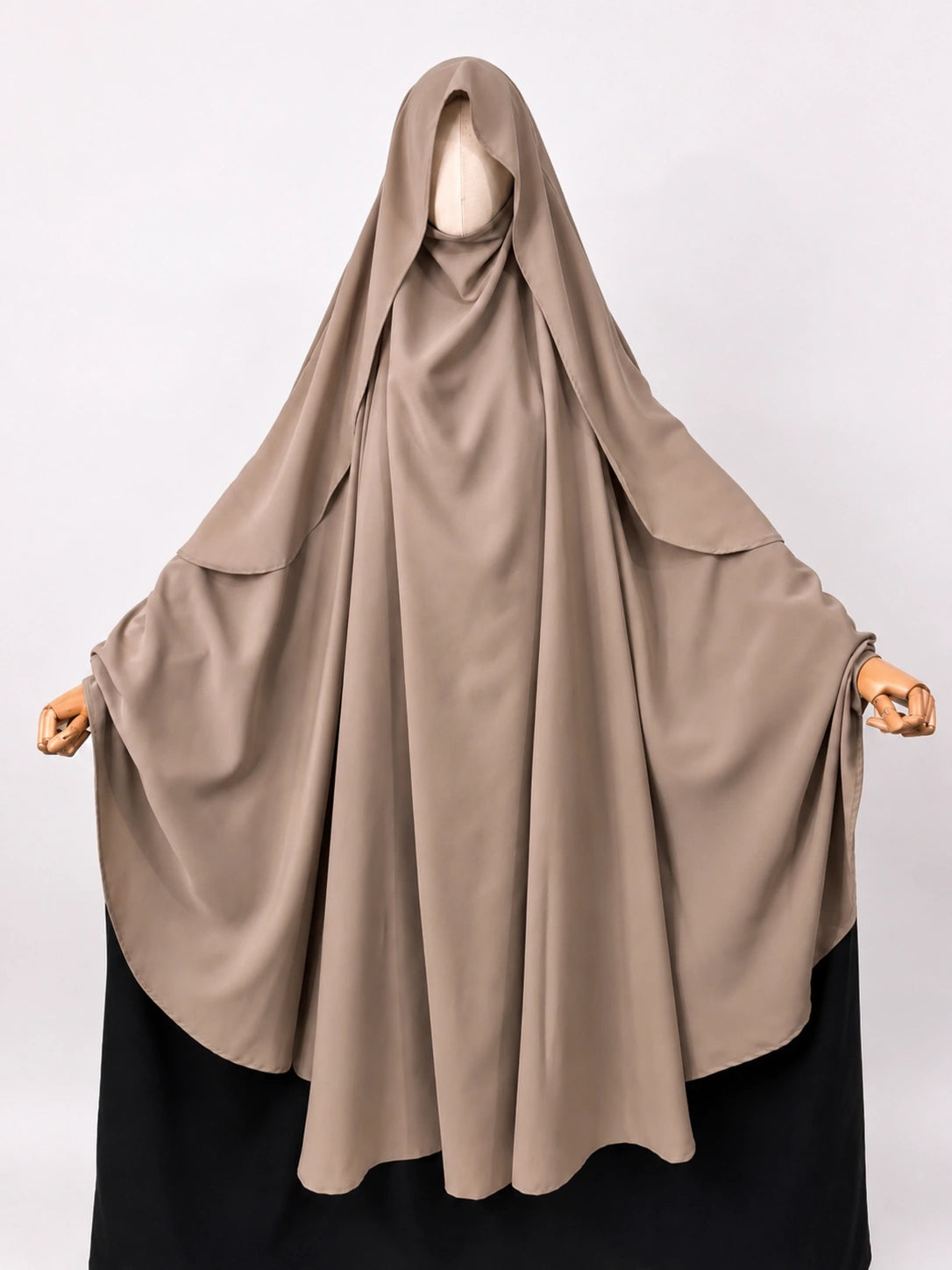 Beige Awrah Khimar With Flap