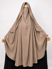 Beige Awrah Khimar With Flap